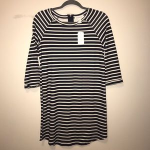 Striped Navy Blue and White Dress